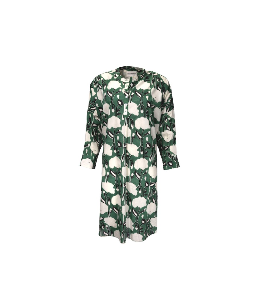 Winter Archives V.De.Vinster | Flower Green Print Tunic Blouse