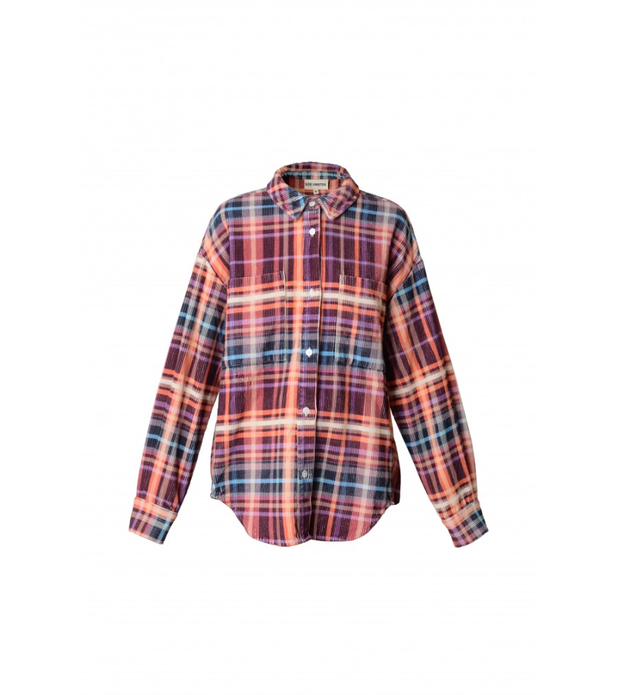 New Fall Winter Collection V.De.Vinster | Corduroy Tartan Pink Velvet Shirt