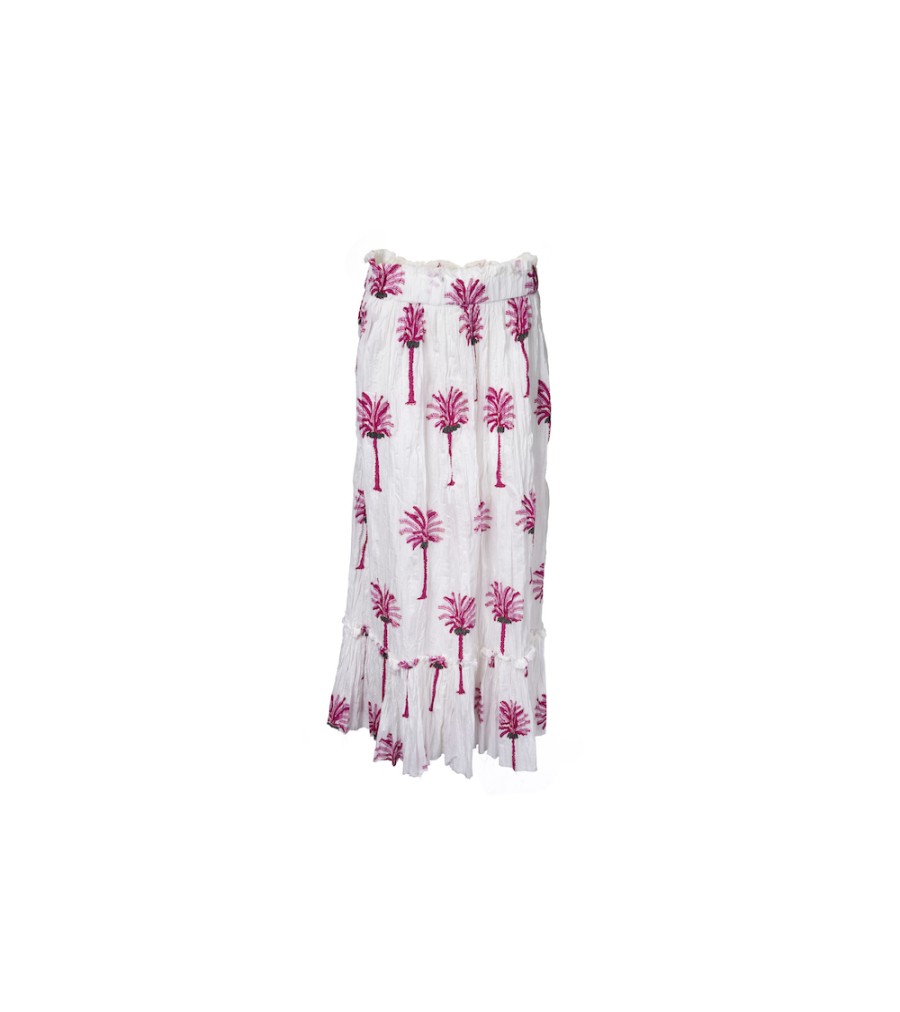 Winter Archives V.De.Vinster | Tree Print Pink Palm Print Long Skirt