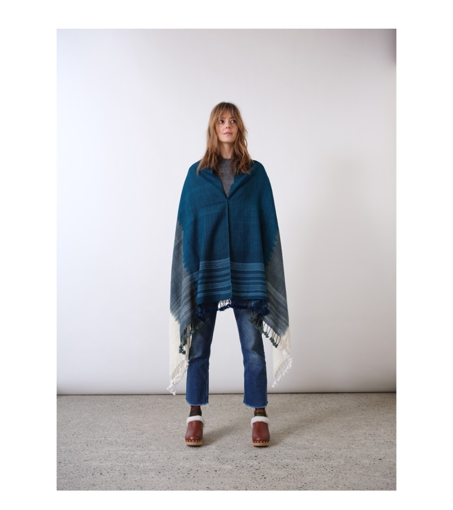 New Fall Winter Collection V.De.Vinster | Blue Denim Tie And Dye Poncho