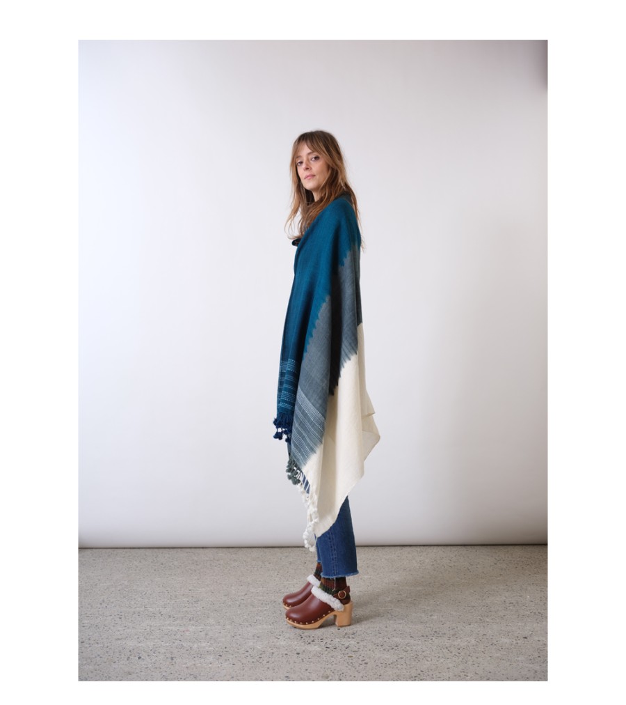 New Fall Winter Collection V.De.Vinster | Blue Denim Tie And Dye Poncho