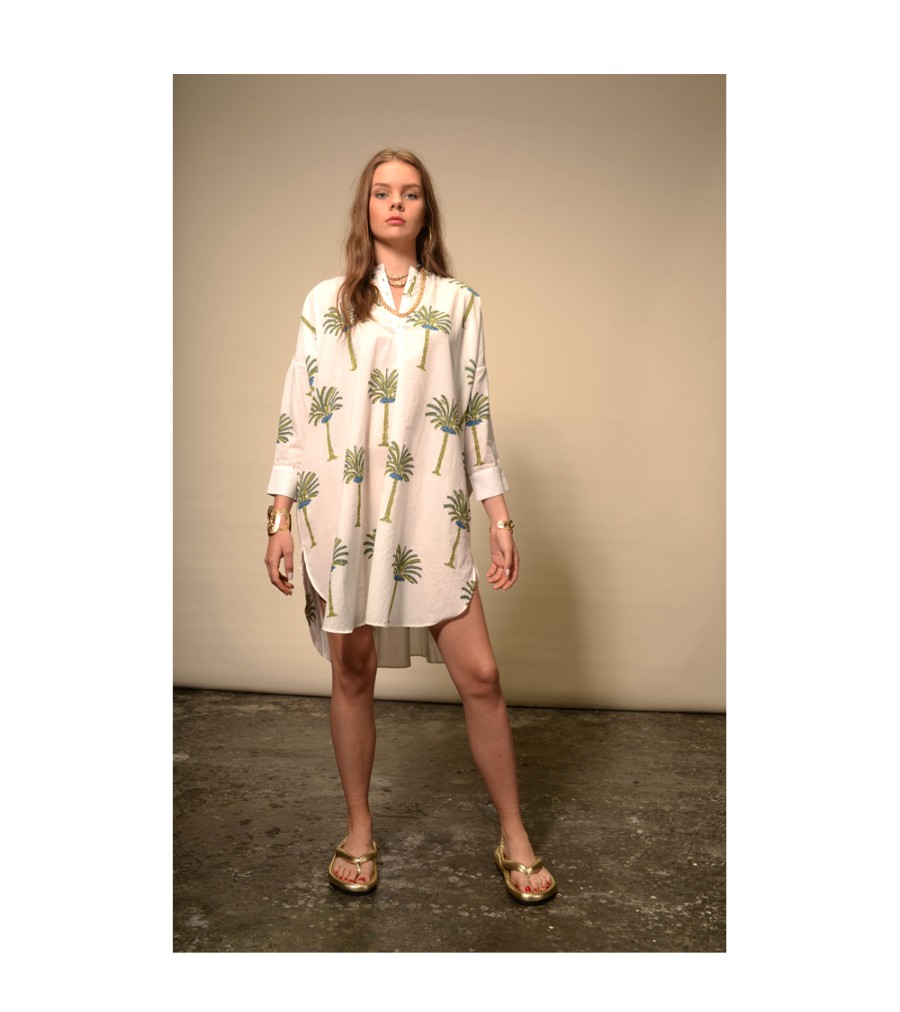 Winter Archives V.De.Vinster | Tree Print Green Palm Oversize Blouse