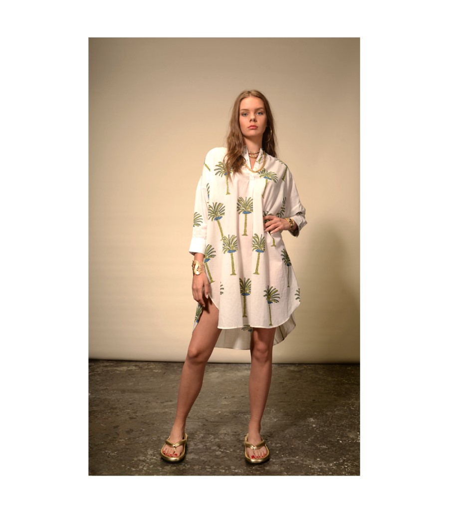 Winter Archives V.De.Vinster | Tree Print Green Palm Oversize Blouse