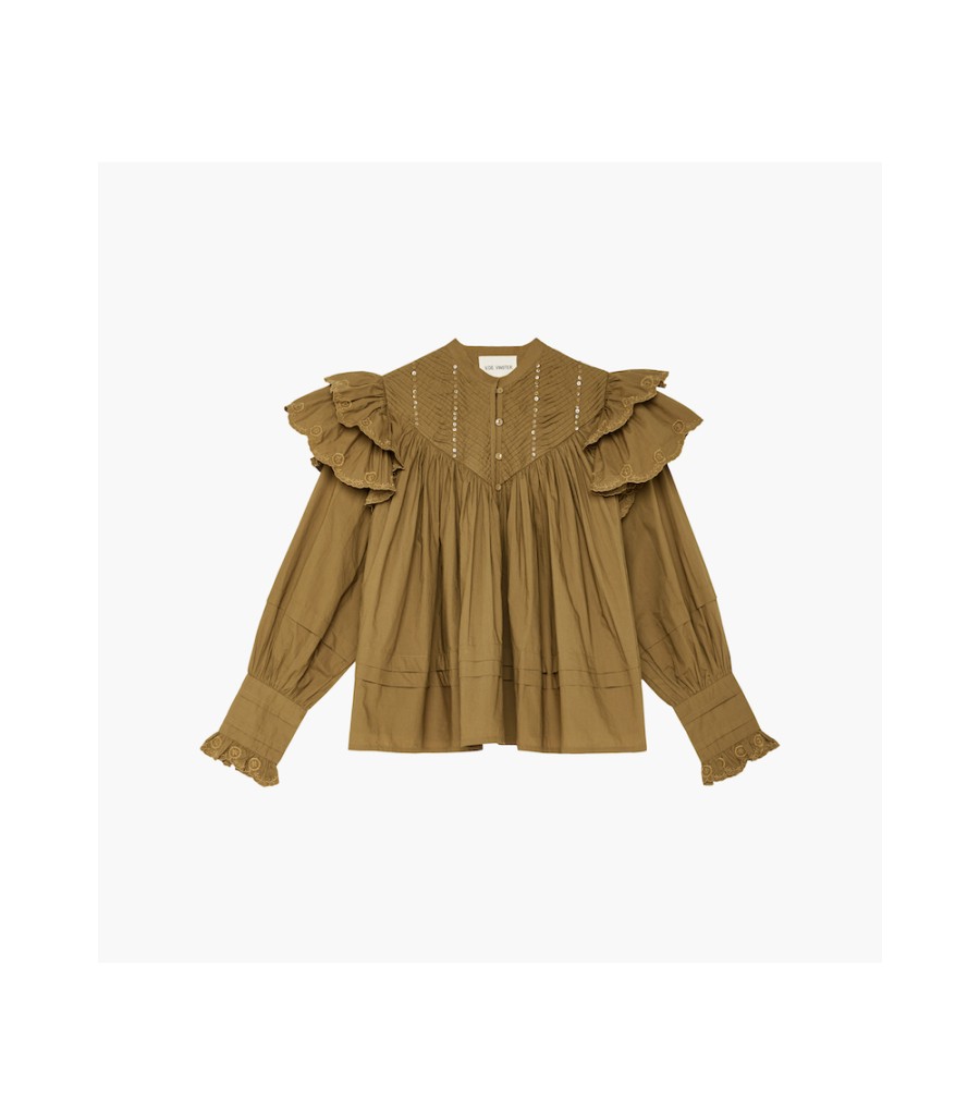 New Fall Winter Collection V.De.Vinster | Chloe Kaki Embroideries Blouse