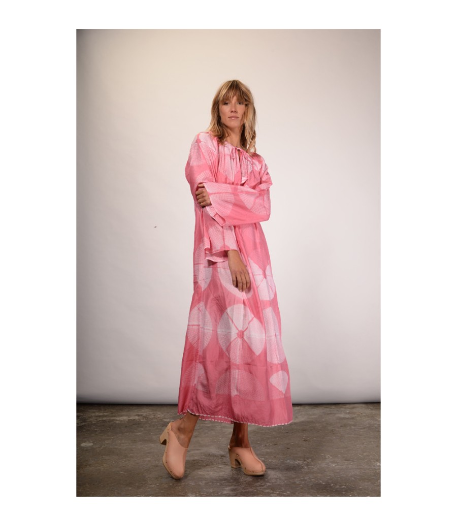 Winter Archives V.De.Vinster | Mulberry Pink Tie And Dye Silk Long Dress