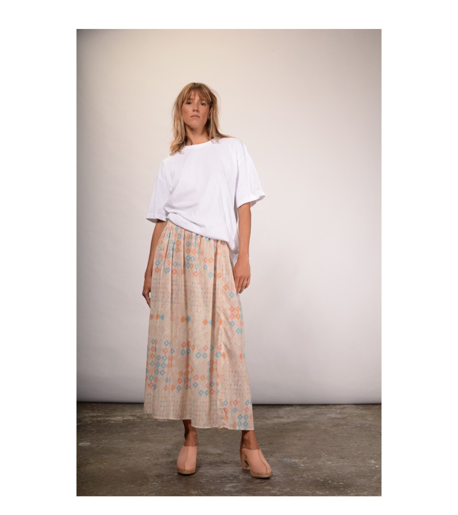 Winter Archives V.De.Vinster | Ikat Sweet Colors Print Long Skirt