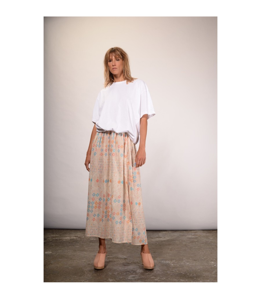 Winter Archives V.De.Vinster | Ikat Sweet Colors Print Long Skirt