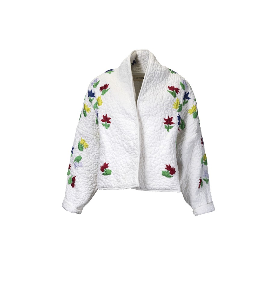 Winter Archives V.De.Vinster | Sirva White Quilted Short Kimono