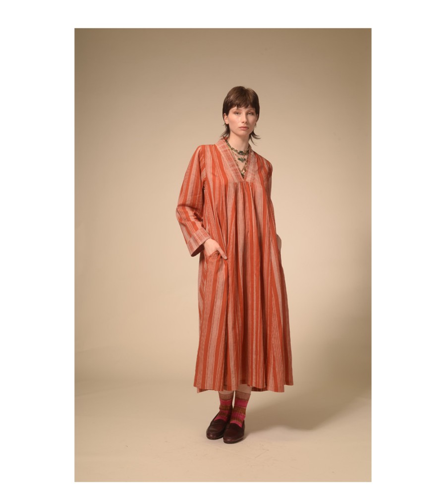 Summer Archives V.De.Vinster | Robe Longue Rayee Terracotta Jil