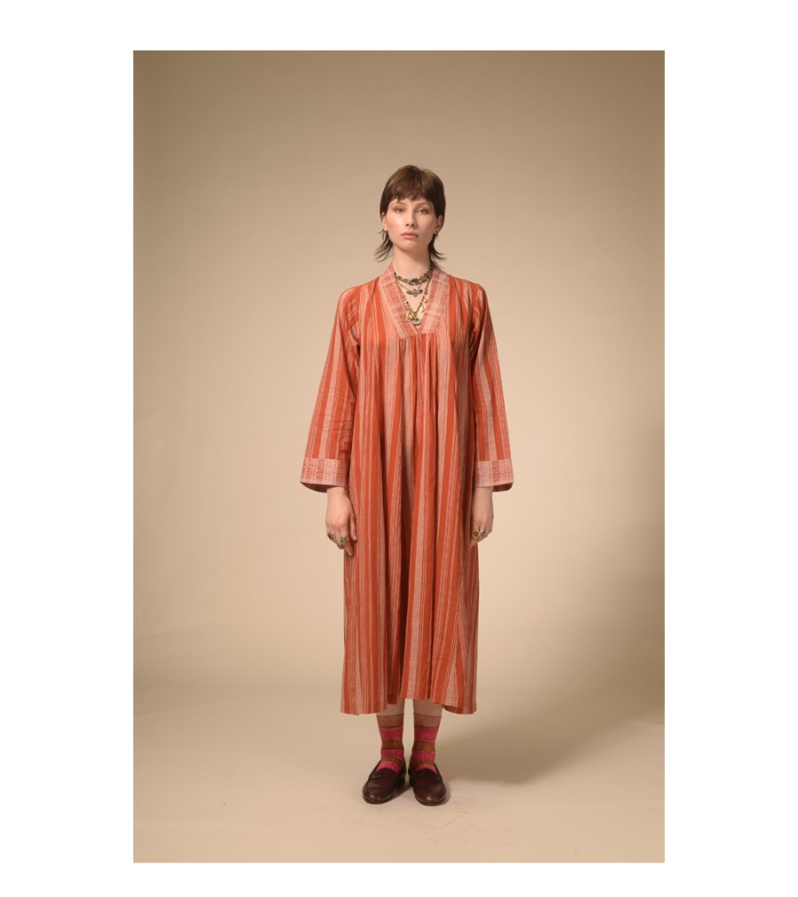 Summer Archives V.De.Vinster | Robe Longue Rayee Terracotta Jil