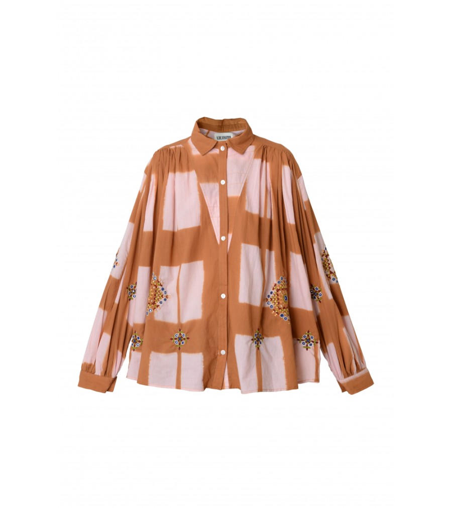 New Fall Winter Collection V.De.Vinster | Palm Curry Cream Tie And Dye Blouse