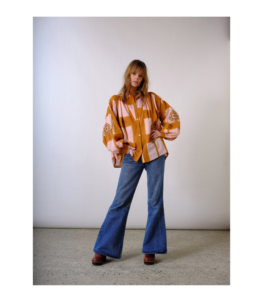 New Fall Winter Collection V.De.Vinster | Palm Curry Cream Tie And Dye Blouse