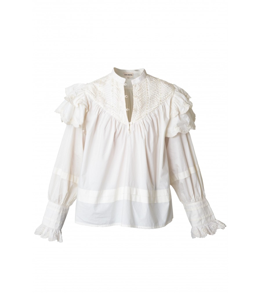 New Fall Winter Collection V.De.Vinster | Chloe White Romantic Blouse