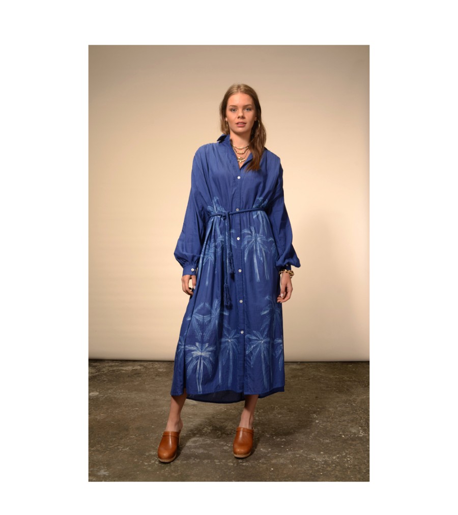 Winter Archives V.De.Vinster | Palm Blue Tie And Dye Long Dress