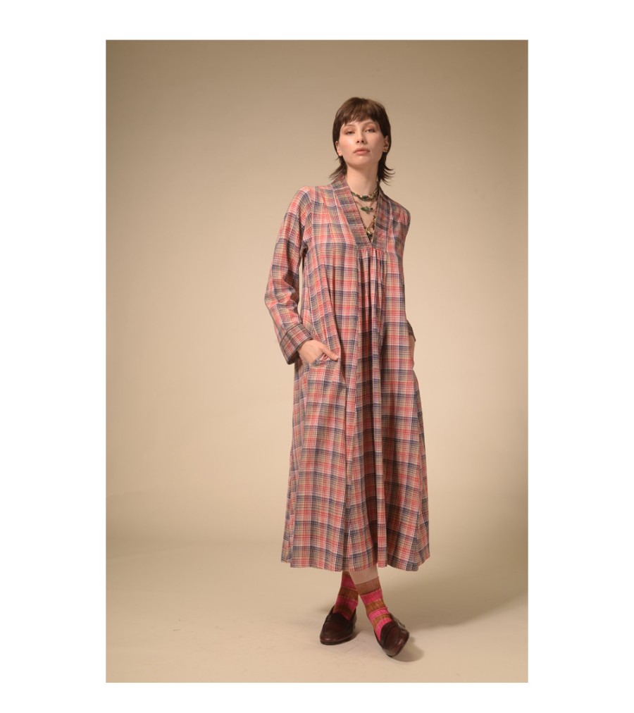 Summer Archives V.De.Vinster | Robe Longue Rouge Tartan Jil