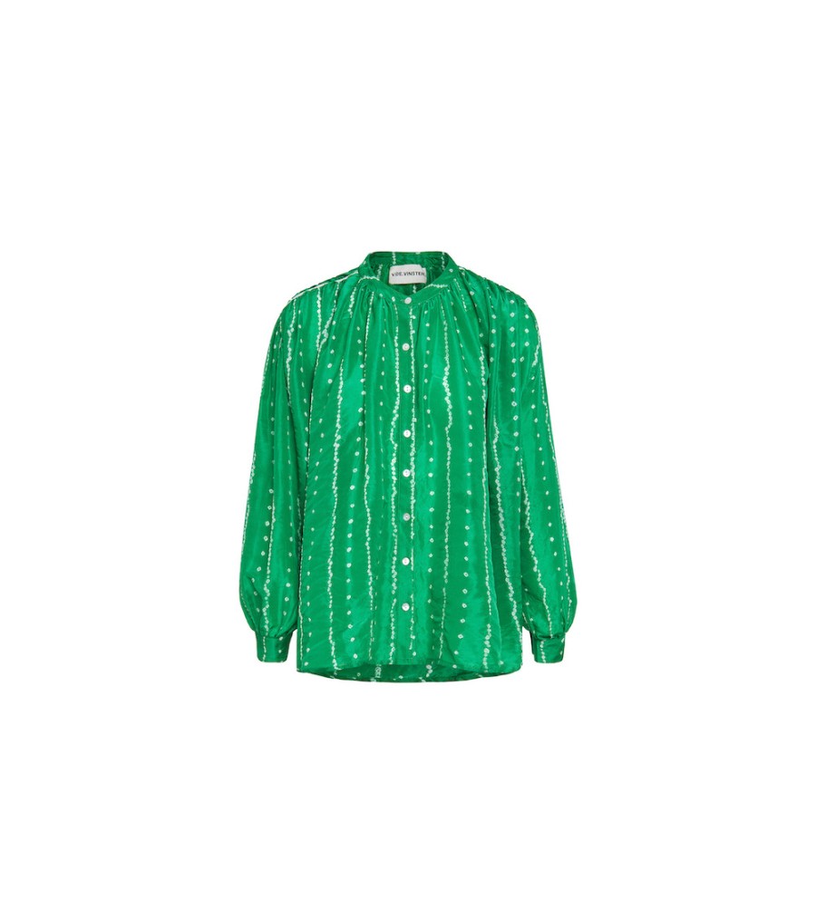 Winter Archives V.De.Vinster | Bandhani Green Silk Blouse