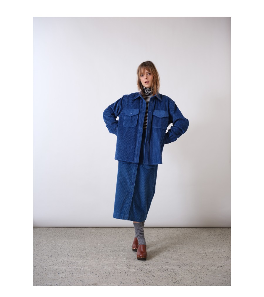 New Fall Winter Collection V.De.Vinster | Barbara Blue Velvet Overshirt