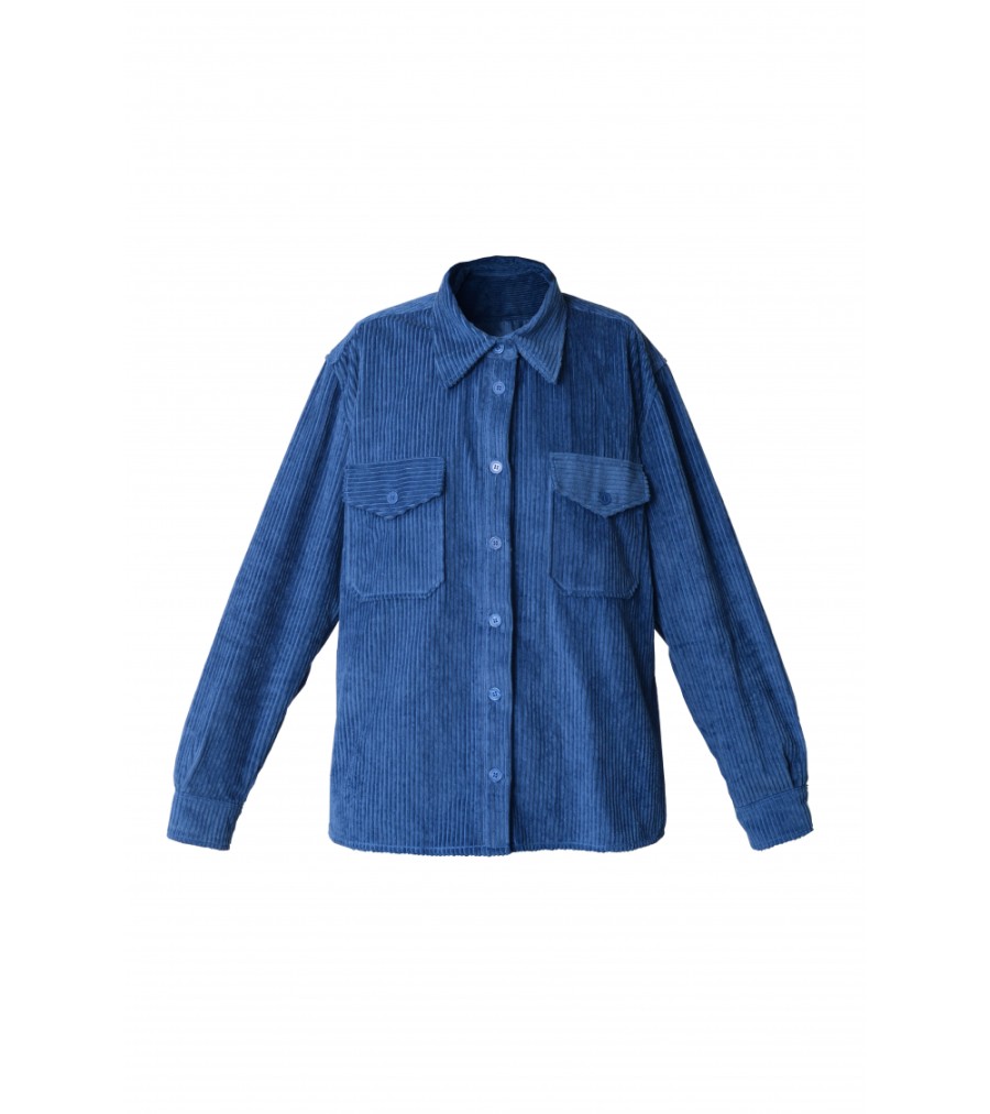 New Fall Winter Collection V.De.Vinster | Barbara Blue Velvet Overshirt