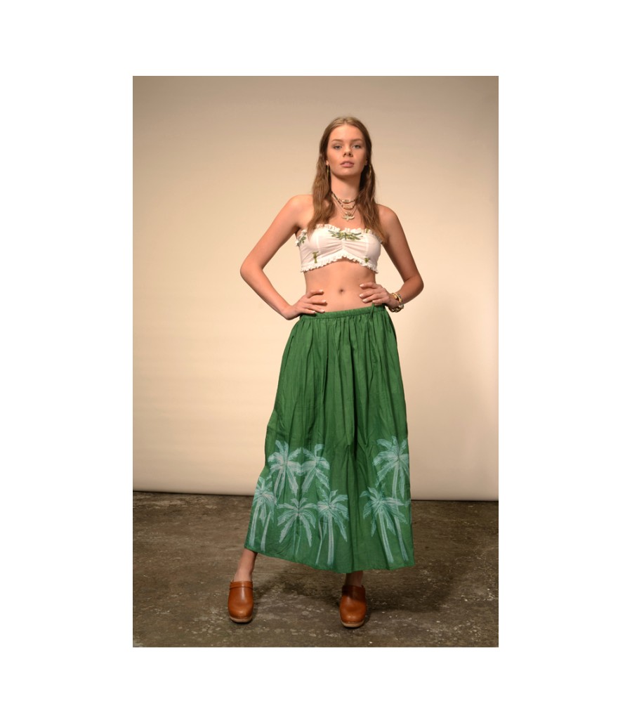 Winter Archives V.De.Vinster | Palm Green Tie And Dye Long Skirt