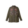 New Fall Winter Collection V.De.Vinster | Billie Flower Embroideries And Kaki Striped Blouse