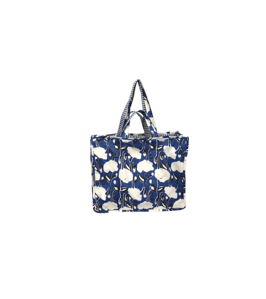 Winter Archives V.De.Vinster | Blue Flower Print Tote Bag