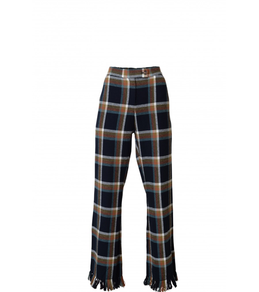 New Fall Winter Collection V.De.Vinster | Fringed Black Tartan Pants