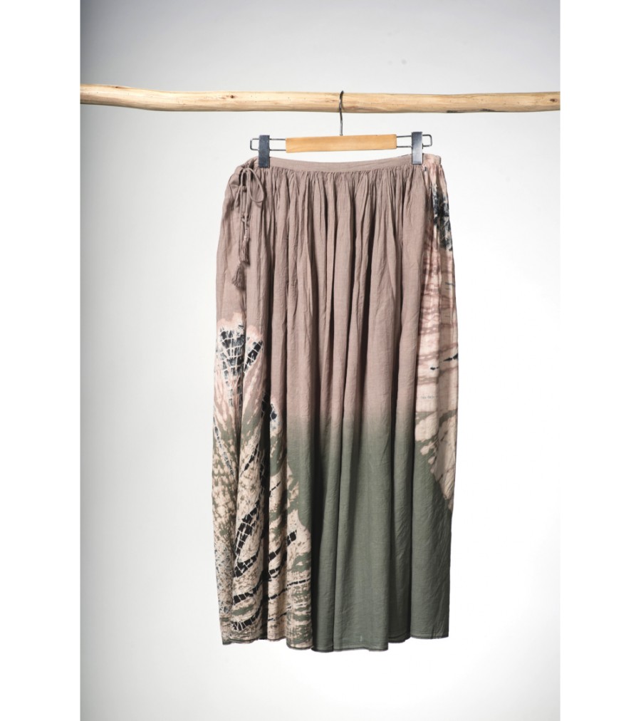 Winter Archives V.De.Vinster | Tie And Dye Khaki Long Skirt