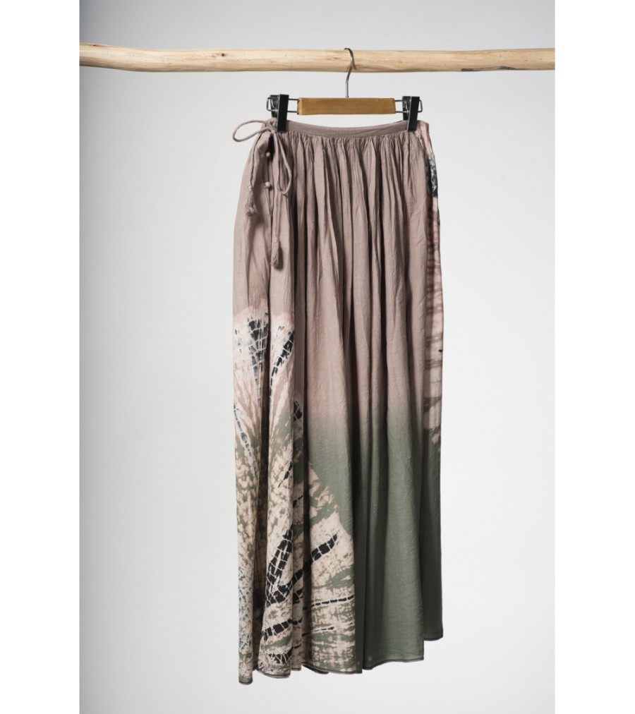 Winter Archives V.De.Vinster | Tie And Dye Khaki Long Skirt