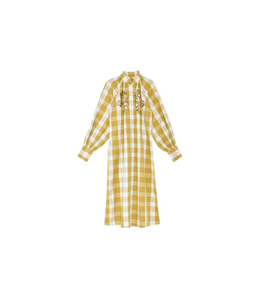 New Fall Winter Collection V.De.Vinster | Rajini Embroideries Mustard Tartan Dress