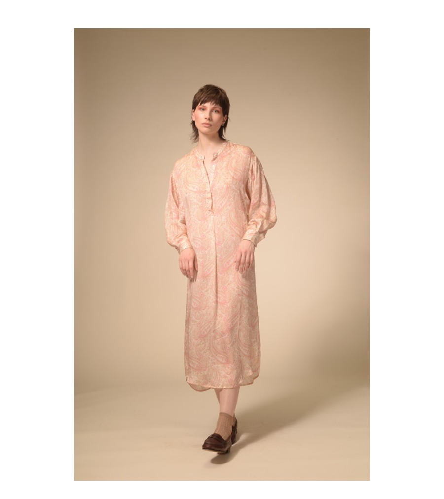 Summer Archives V.De.Vinster | Robe Longue Satin Pashmina Rose Paisley