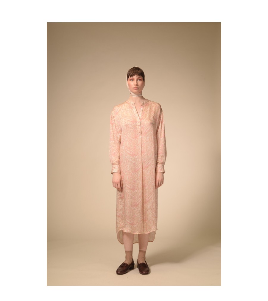 Summer Archives V.De.Vinster | Robe Longue Satin Pashmina Rose Paisley